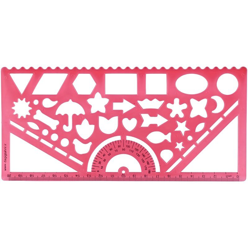 خط کش شابلون دار ژله ای 20cm کد 3