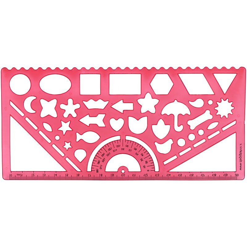 خط کش شابلون دار ژله ای 20cm کد 3