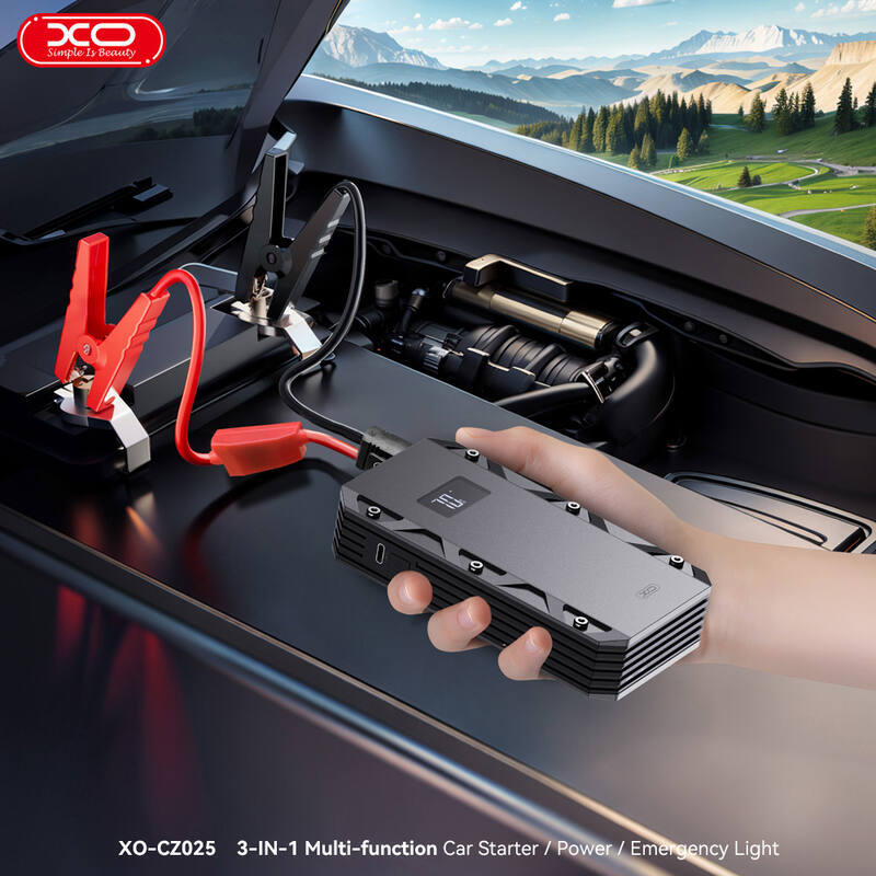 جامپ استارتر خودرو و پاور بانک ایکس او XO-CZ025 18W ظرفیت 10000 میلی آمپر ساعت