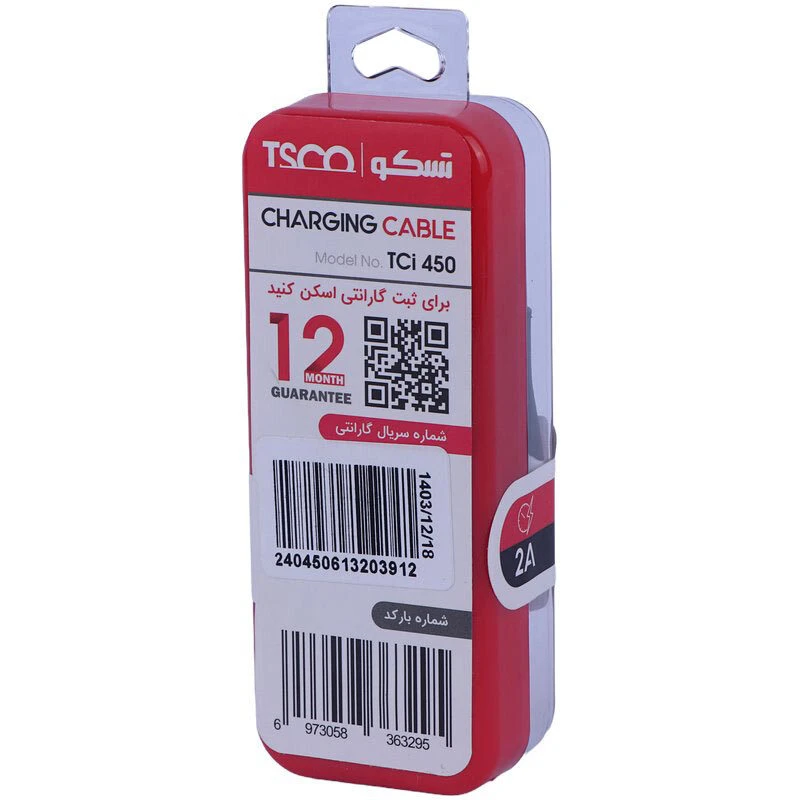 کابل لایتنینگ 2 آمپر تسکو TCI450 طول 1 متر