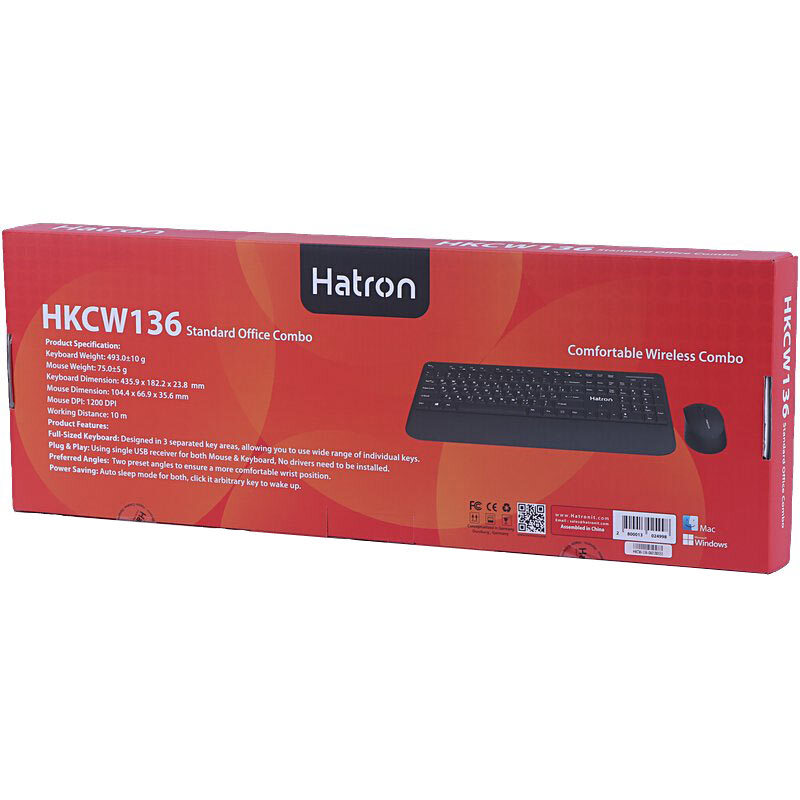 کیبورد و موس بی سیم هترون HKCW136