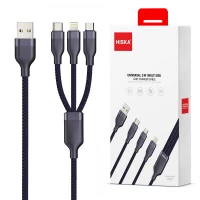 کابل سه سر فست شارژ 66 وات هیسکا LX-32 طول 1.2 متر