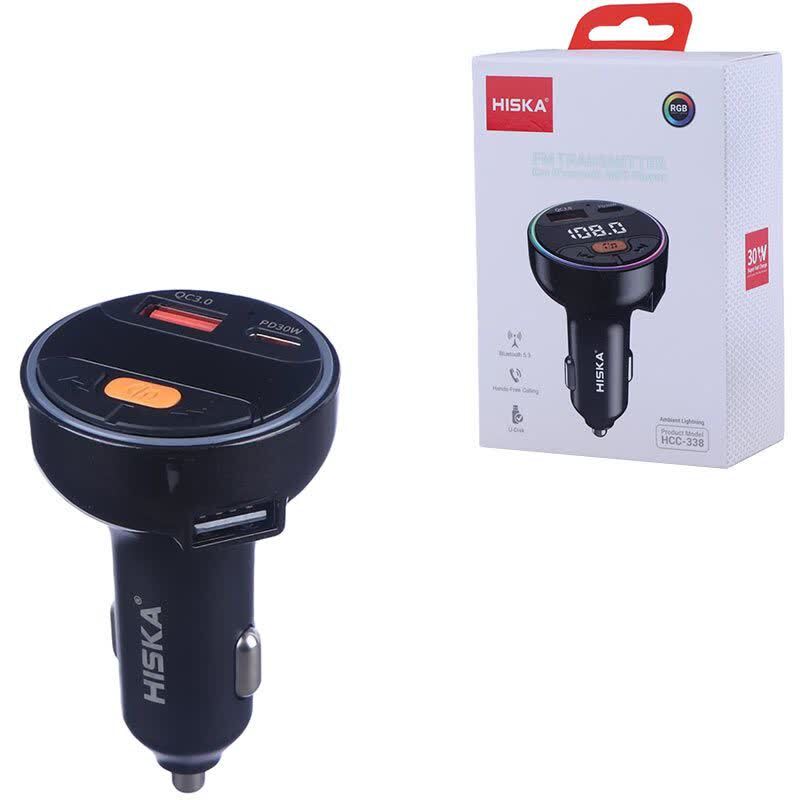 شارژر فندکی و اف ام پلیر بلوتوثی 30 وات هیسکا HCC-338