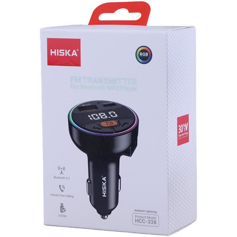 شارژر فندکی و اف ام پلیر بلوتوثی 30 وات هیسکا HCC-338