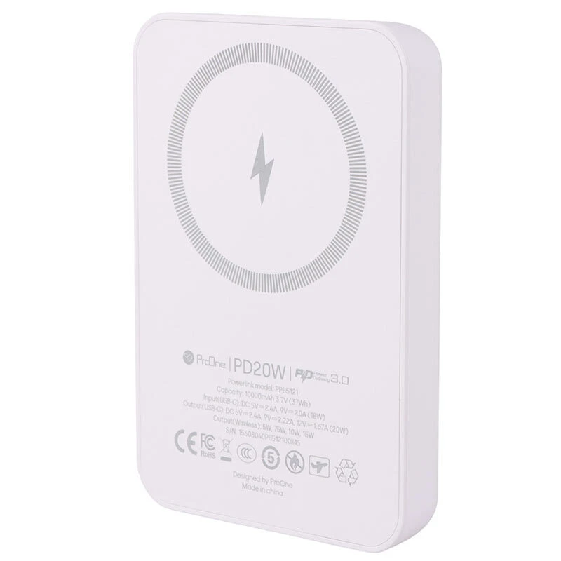 پاور بانک بی سیم فست شارژ پرووان PPB5121 PD3.0 20W ظرفیت 10000 میلی آمپر ساعت
