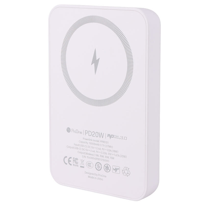 پاور بانک بی سیم فست شارژ پرووان PPB5121 PD3.0 20W ظرفیت 10000 میلی آمپر ساعت