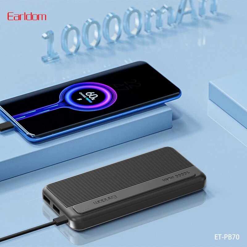 پاور بانک ارلدام ET-PB70 10.5W ظرفیت 10000 میلی آمپر ساعت
