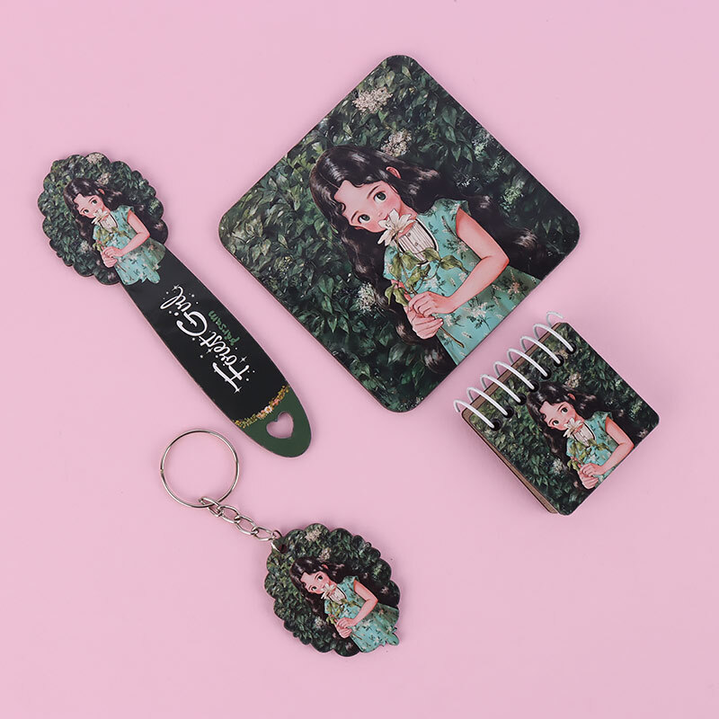 ست لوازم تحریر 4 عددی پارسام طرح دختر جنگل