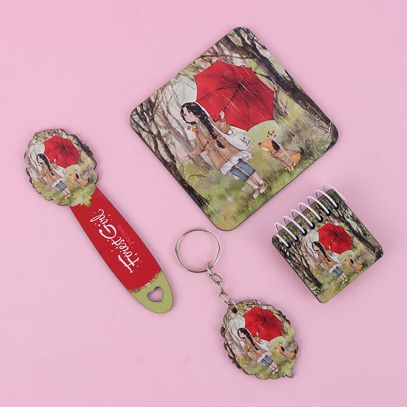 ست لوازم تحریر 4 عددی پارسام طرح دختر جنگل