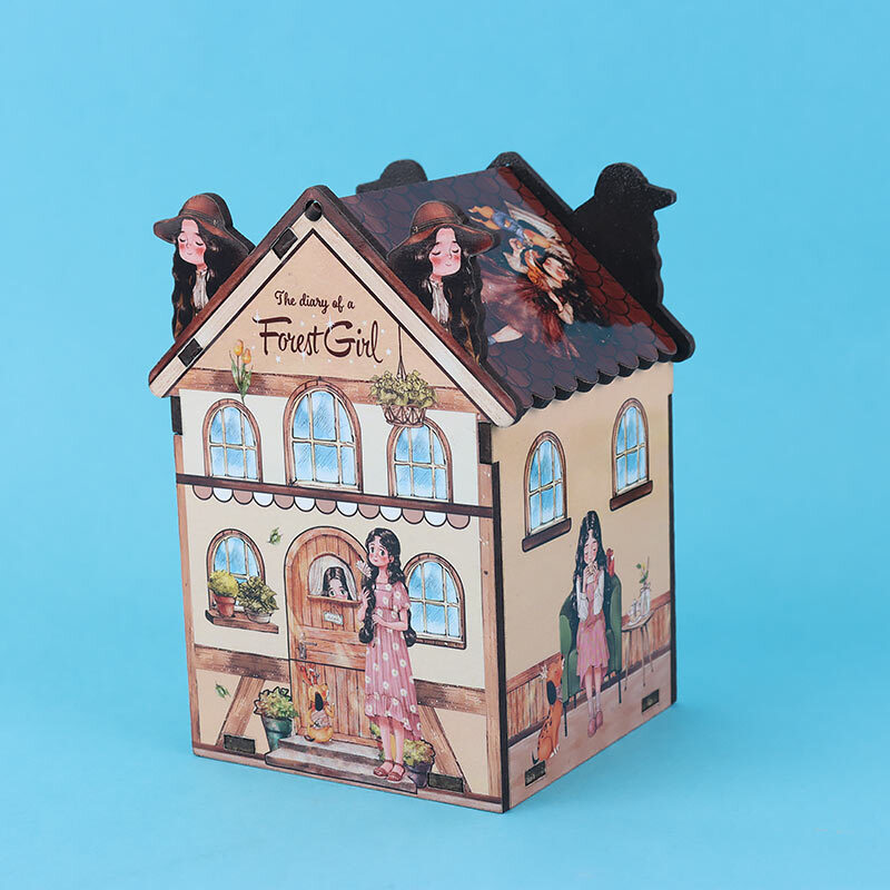 سطل زباله چوبی طرح دختر جنگل پارسام Parsam