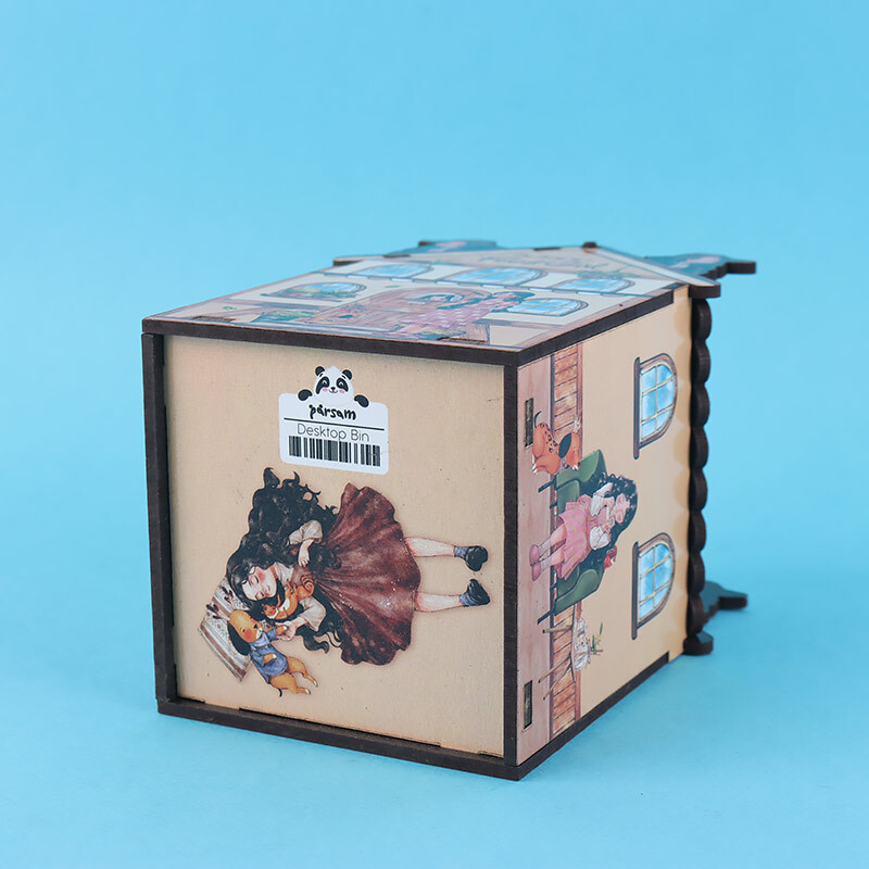 سطل زباله چوبی طرح دختر جنگل پارسام Parsam