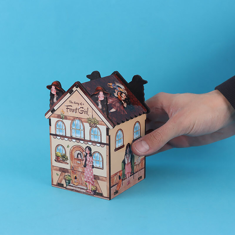 سطل زباله چوبی طرح دختر جنگل پارسام Parsam