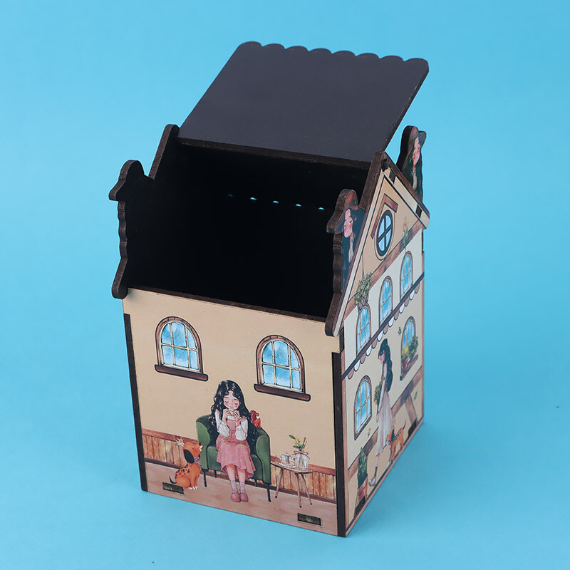 سطل زباله چوبی طرح دختر جنگل پارسام Parsam