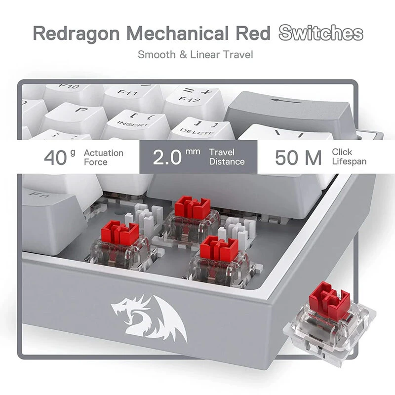 کیبورد گیمینگ ردراگون Fizz K617 WG