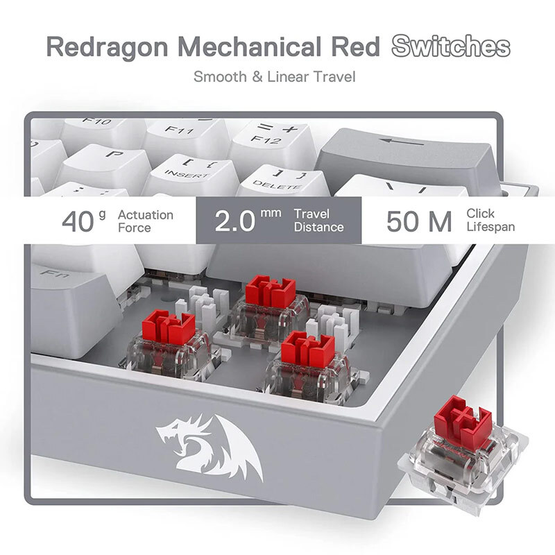 کیبورد گیمینگ ردراگون Fizz K617 WG