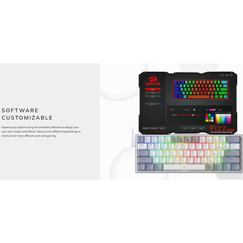کیبورد گیمینگ ردراگون Fizz K617 WG