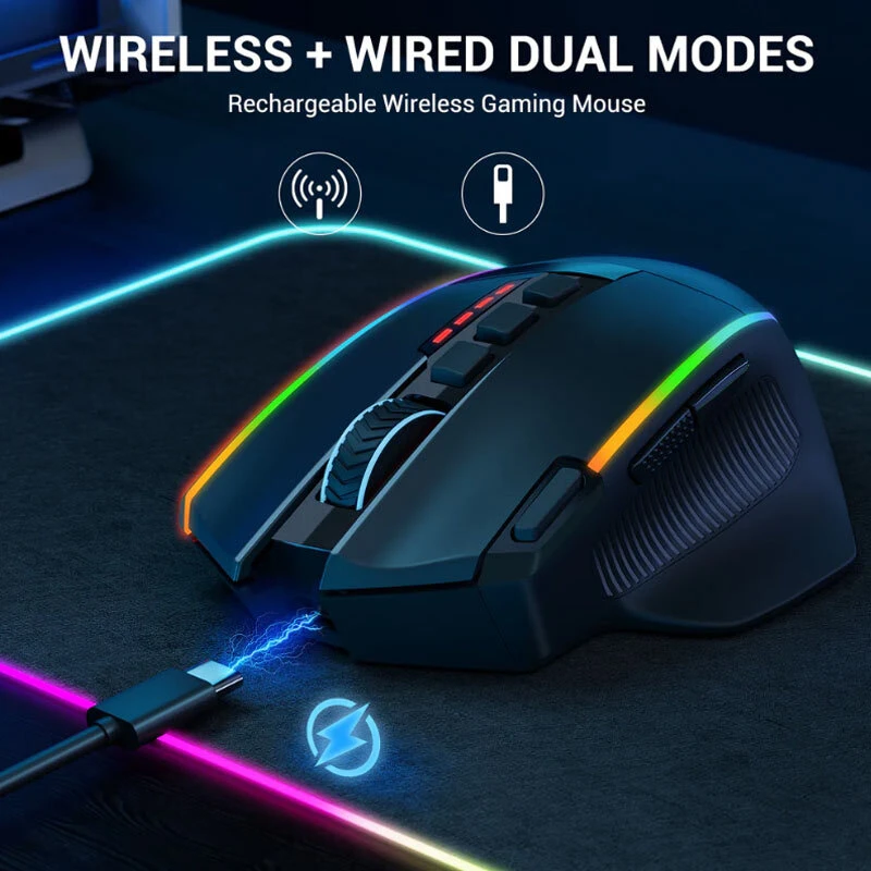 موس بی سیم گیمینگ ردراگون Swain M915 RGB