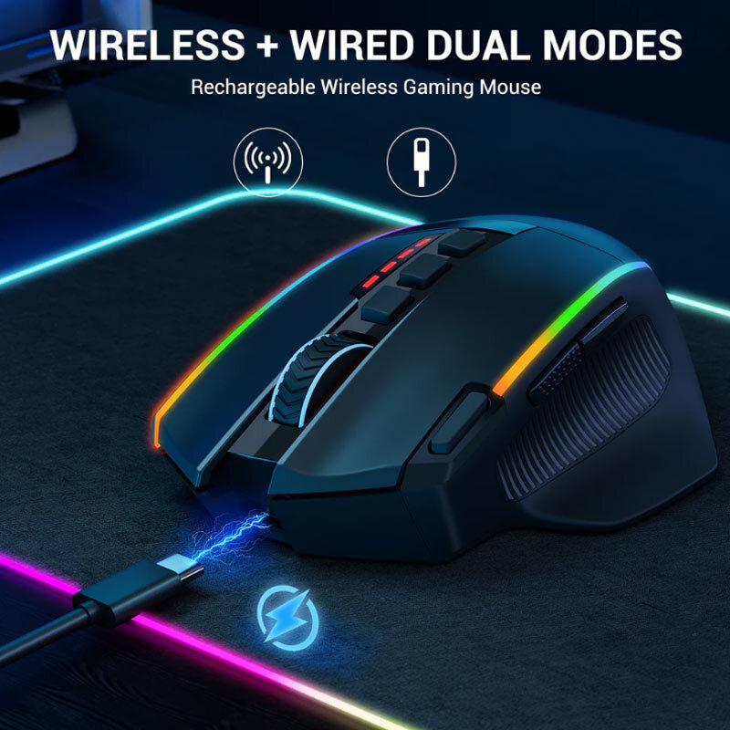 موس بی سیم گیمینگ ردراگون Swain M915 RGB