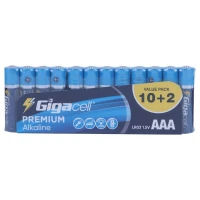 پک 2+10 باتری نیم قلمی Gigacell Premium Alkaline LR03 1.5V AAA