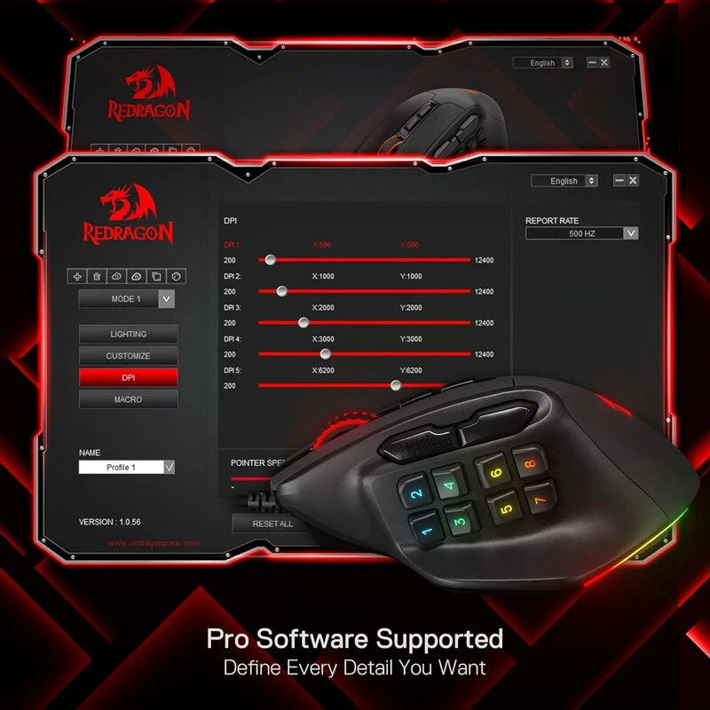 موس گیمینگ ردراگون Aatrox M811 MMO