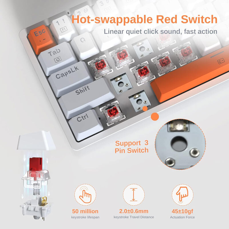 کیبورد گیمینگ ردراگون Akali K642 WGO