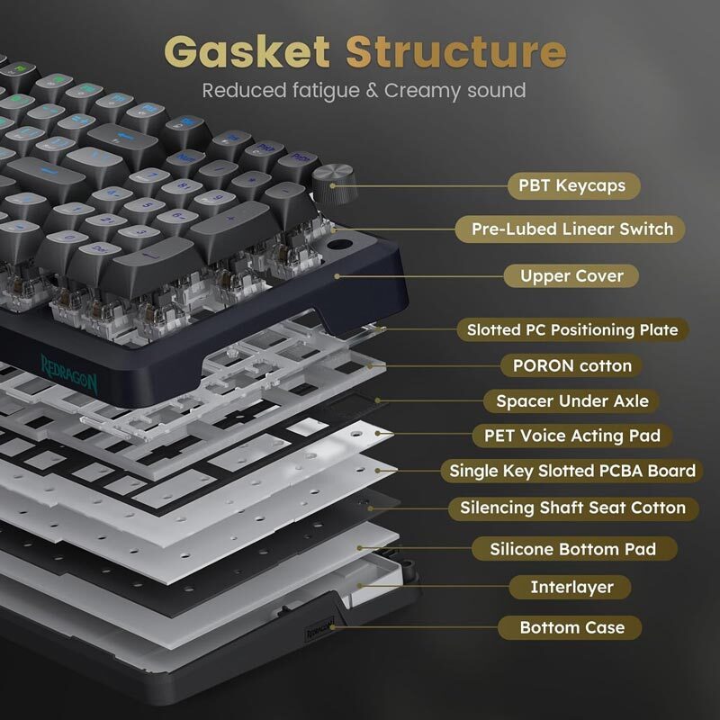 کیبورد بی سیم گیمینگ ردراگون BRAGI PRO K688 GB