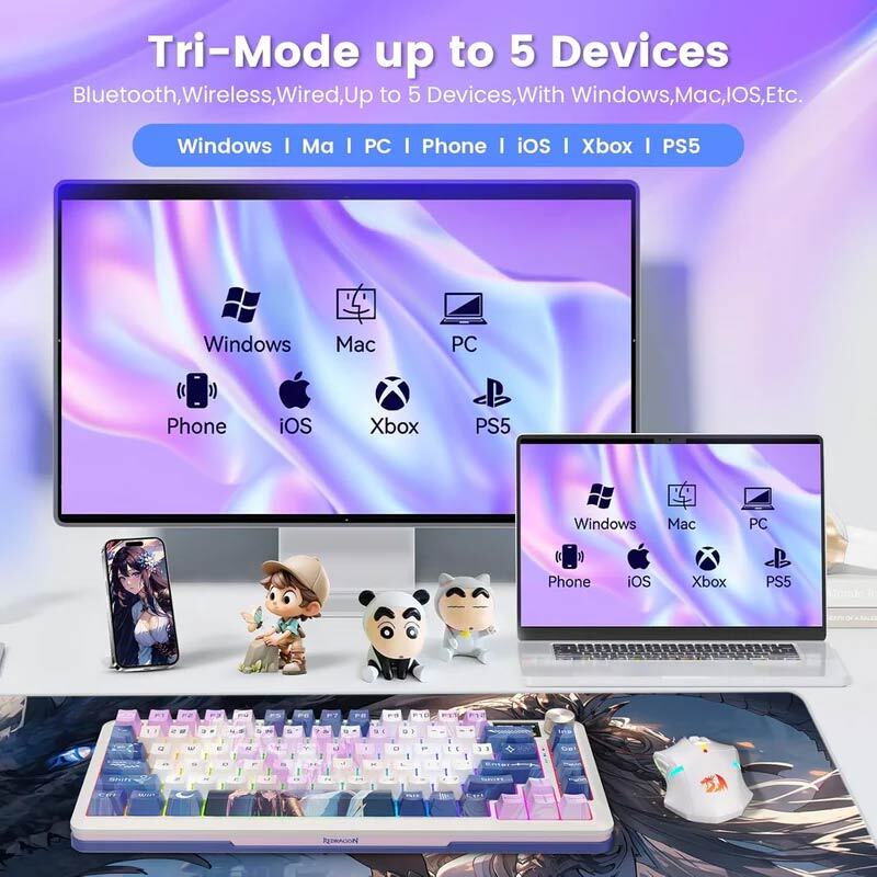 کیبورد بی سیم گیمینگ ردراگون K708AK RGB PRO