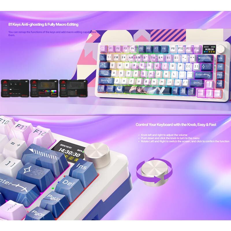 کیبورد بی سیم گیمینگ ردراگون K708AK RGB PRO