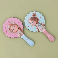 آینه دستی چوبی طرح دختر پارسام