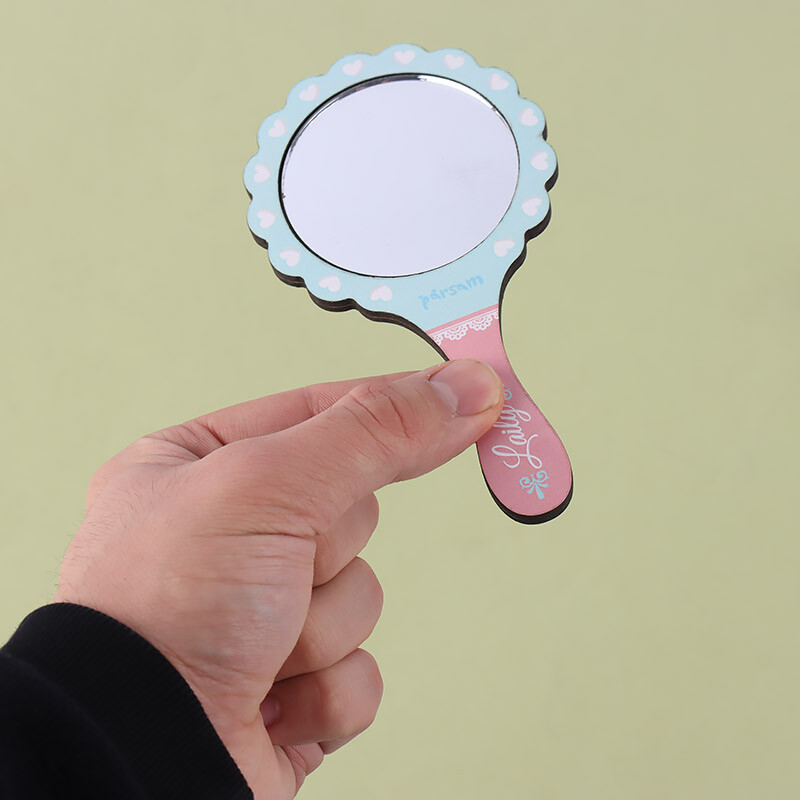 آینه دستی چوبی طرح دختر پارسام