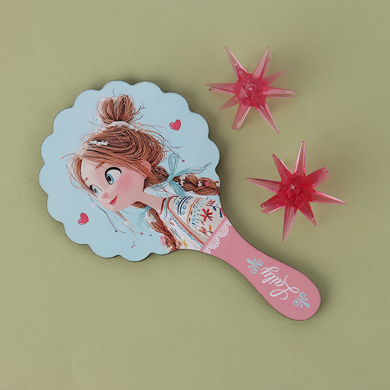 آینه دستی چوبی طرح دختر پارسام