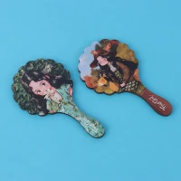 آینه دستی چوبی طرح دختر جنگل پارسام