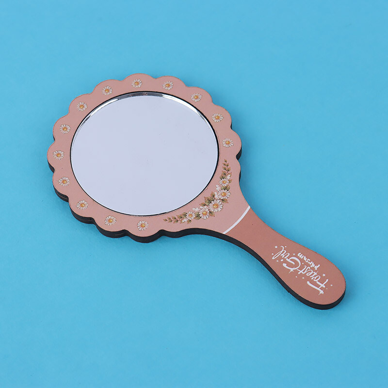 آینه دستی چوبی طرح دختر جنگل پارسام