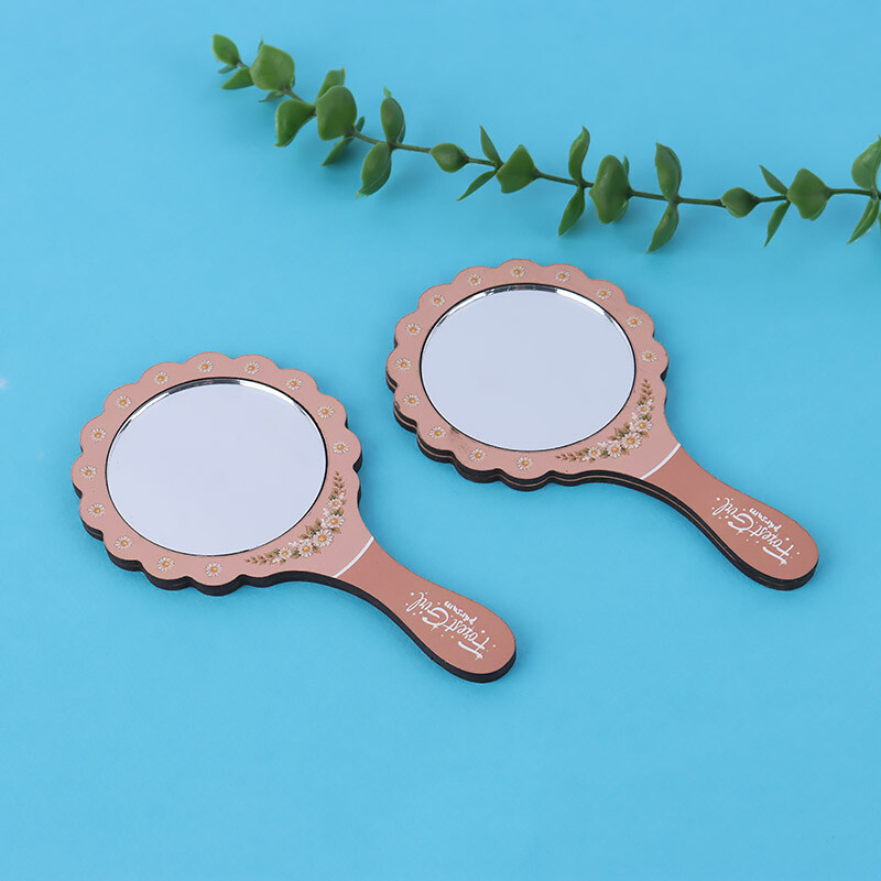 آینه دستی چوبی طرح دختر جنگل پارسام