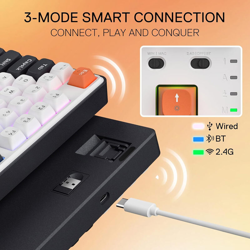 کیبورد بی سیم گیمینگ ردراگون WYVERN K689 PRO