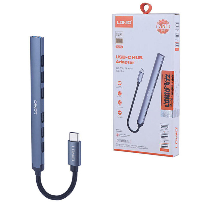 هاب 7 پورت Type-C الدینیو DS-97C