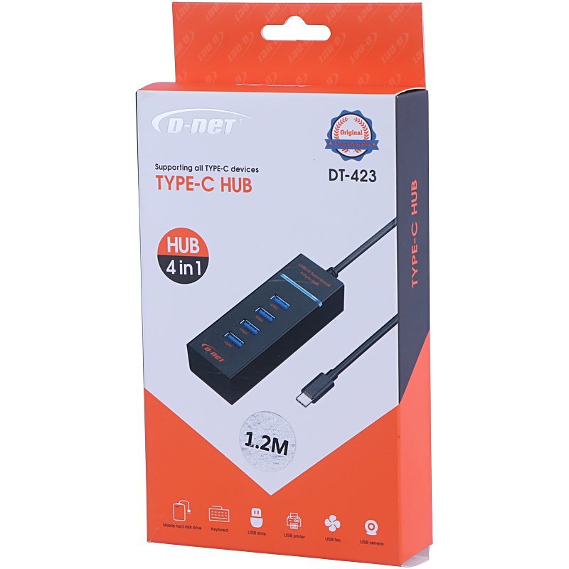 هاب 4 پورت Type-C دی نت DT-423