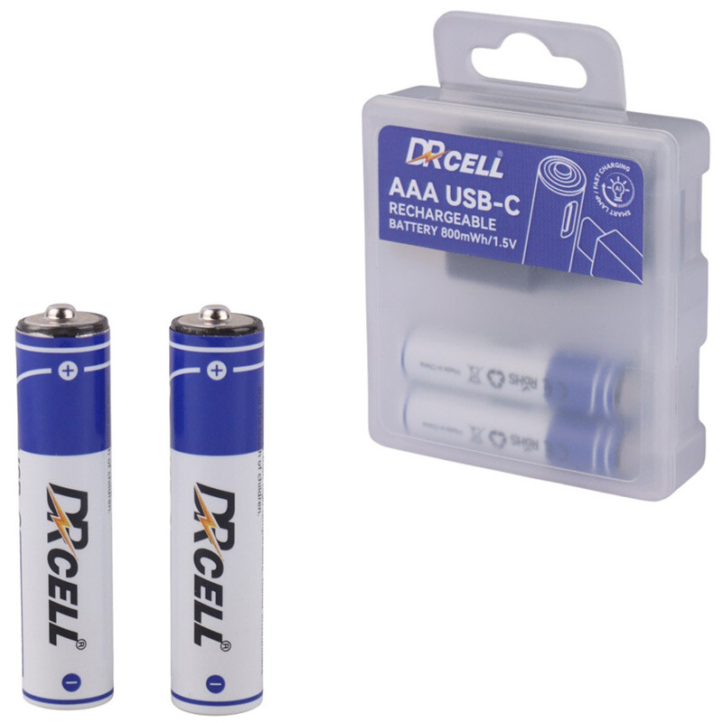 باتری دوتایی نیم قلمی شارژی DRcell 3AC800 AAA 533mAh