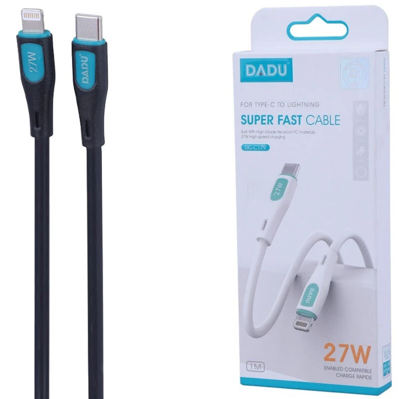 کابل تایپ سی به لایتنینگ فست شارژ 27 وات دادو DC-C179 طول 1 متر