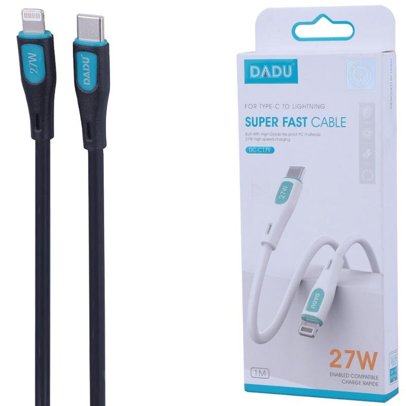 کابل تایپ سی به لایتنینگ فست شارژ 27 وات دادو DC-C179 طول 1 متر