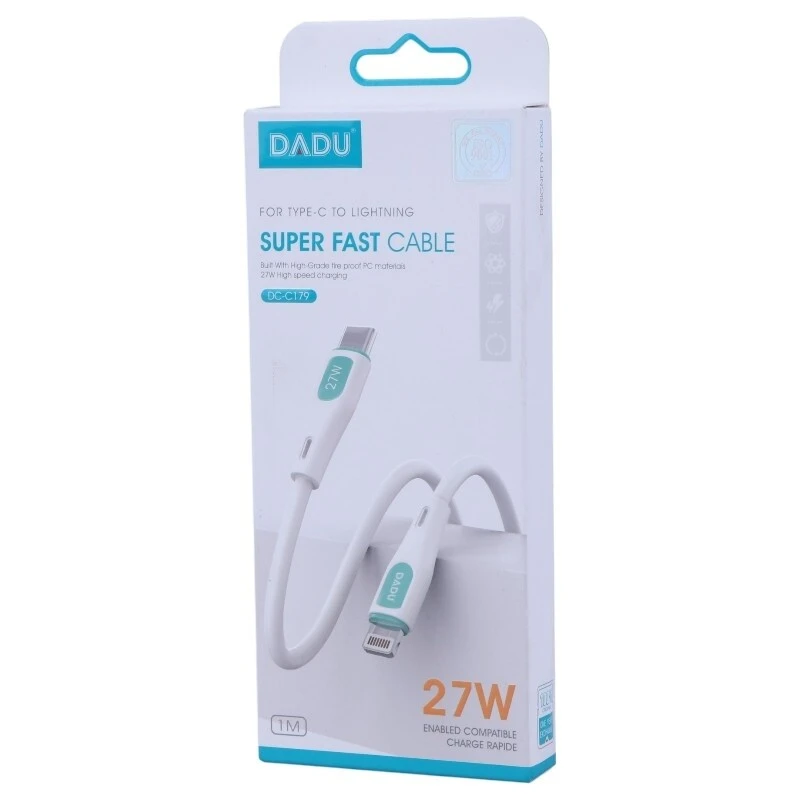 کابل تایپ سی به لایتنینگ فست شارژ 27 وات دادو DC-C179 طول 1 متر