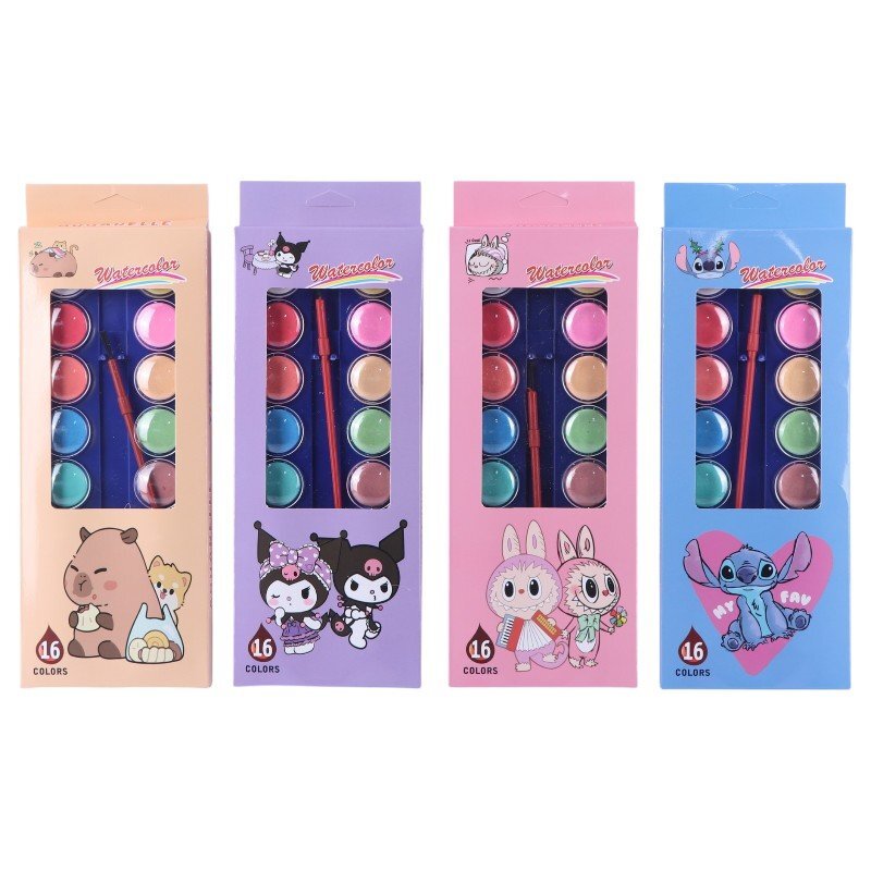 آبرنگ 16 رنگ فانتزی K-203