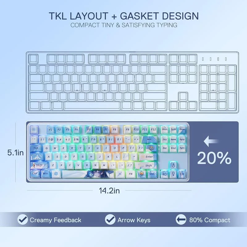 کیبورد بی سیم گیمینگ ردراگون Star Blade K707 Pro Anime