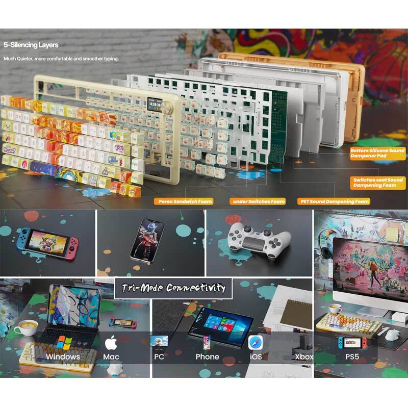 کیبورد بی سیم گیمینگ ردراگون K708GF RGB PRO