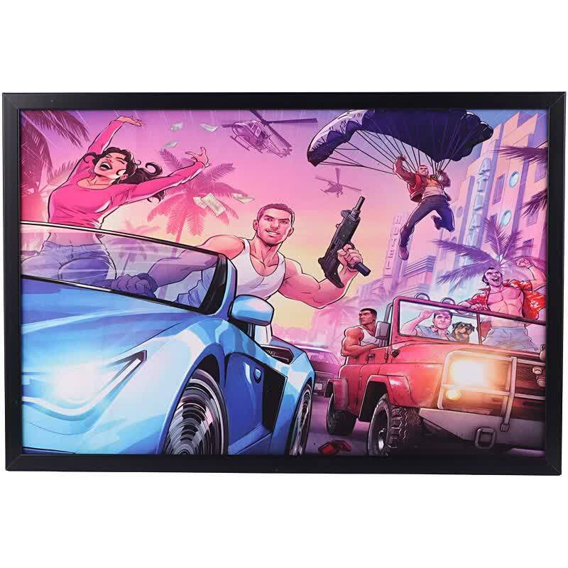 تابلو شاسی طرح GTA VI سایز 40*60 سانتی متر کد 2