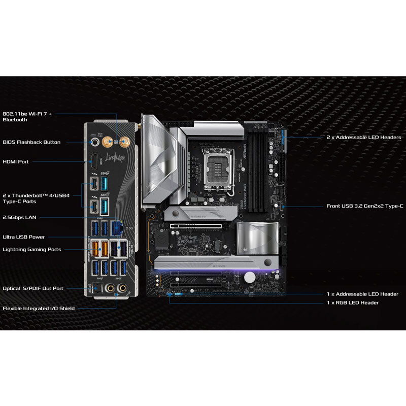 مادربرد ازراک Z890 LiveMixer WiFi DDR5