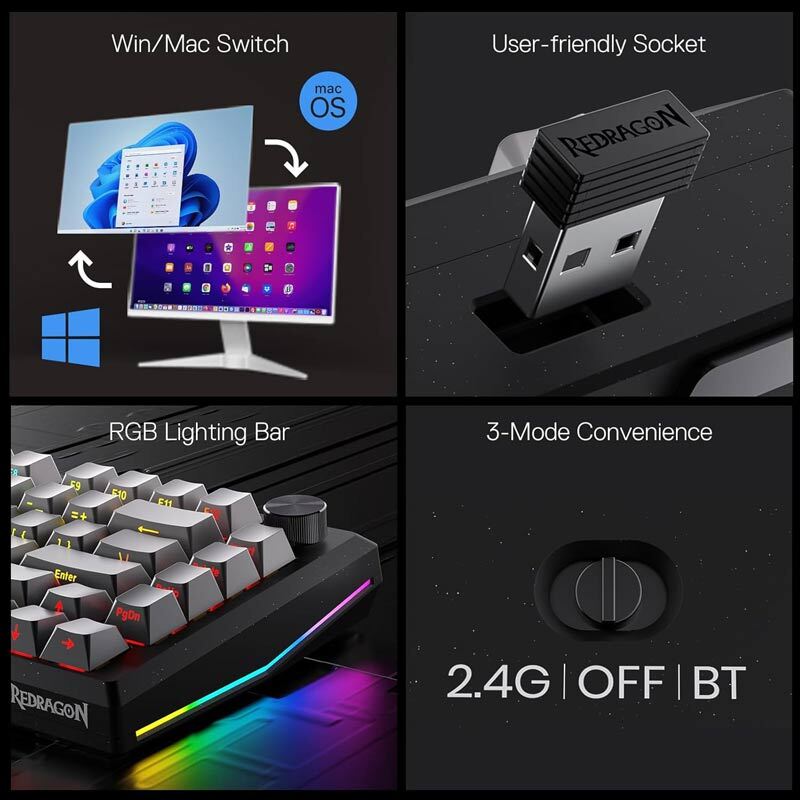 کیبورد بی سیم گیمینگ ردراگون PENUMBRA K687 PRO