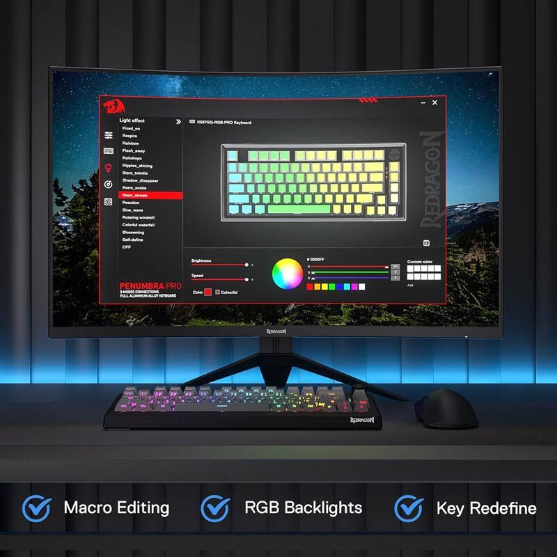 کیبورد بی سیم گیمینگ ردراگون PENUMBRA K687 PRO