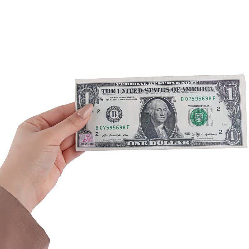 پاکت پول طرح اسکناس Rose Card 80x190mm