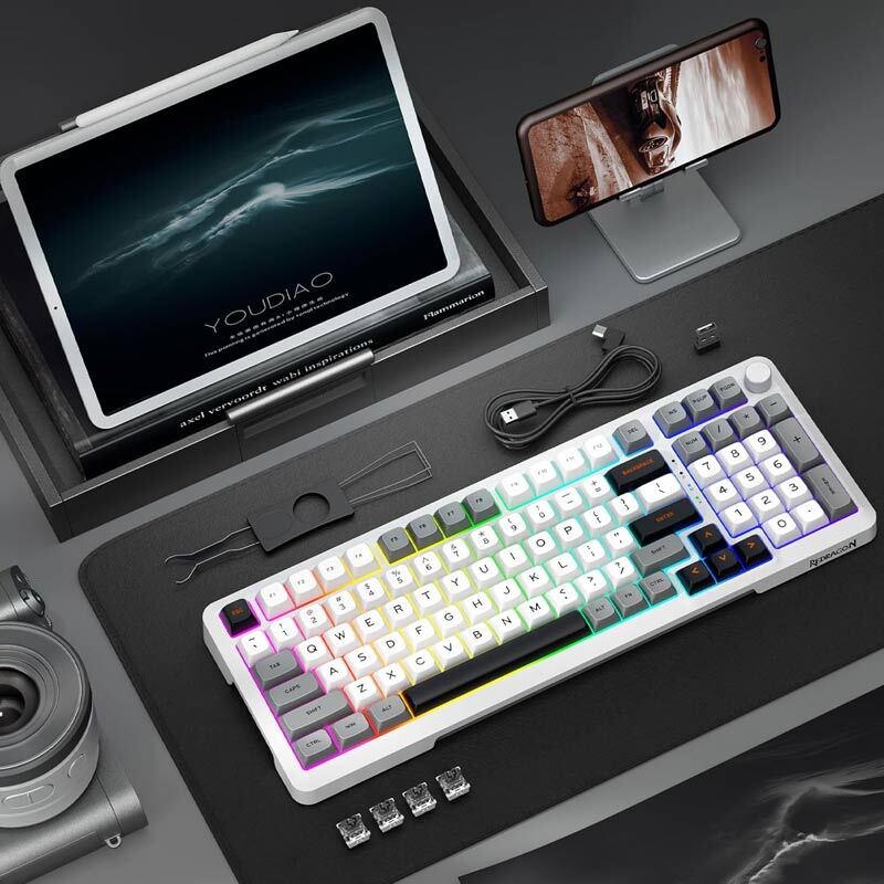 کیبورد بی سیم گیمینگ ردراگون K688WGL RGB PRO